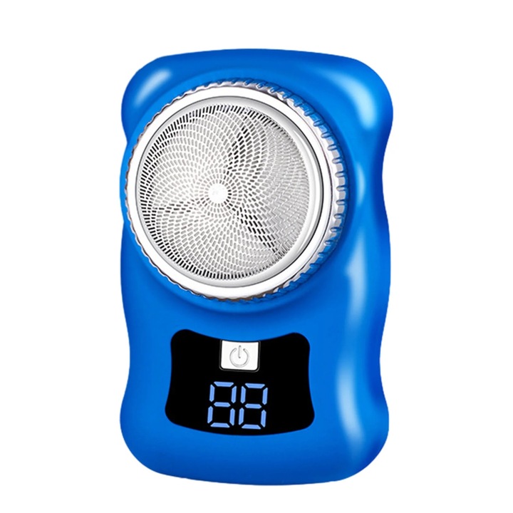 YANYXR mini hordozható elektromos borotva, kék, 7.7x4.8cm, USB újratölthető