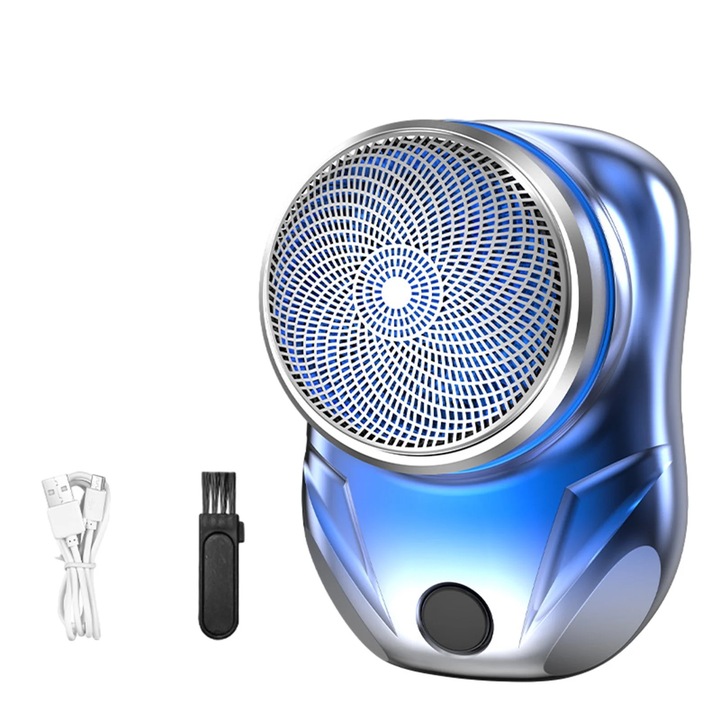 YANYXR mini hordozható elektromos borotva, kék, 6.7x5x4.5cm, USB újratölthető