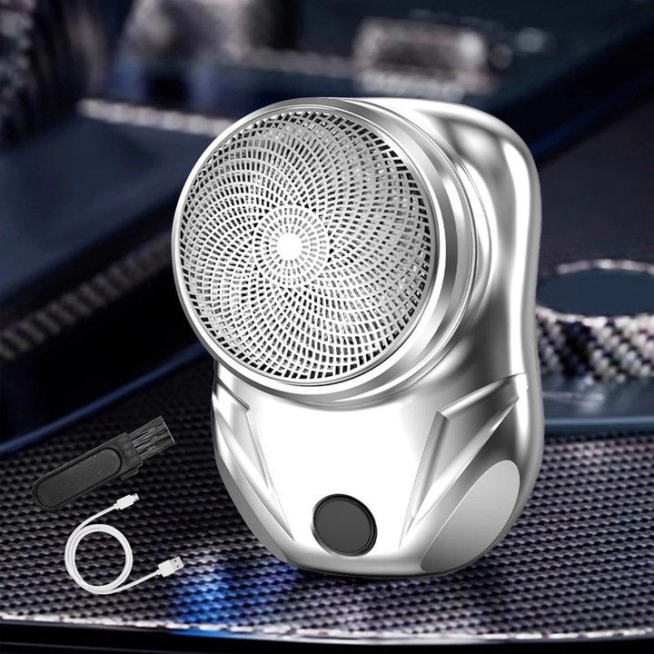 YANYXR mini USB hordozható elektromos borotva, ezüst 6.7x5x4.5cm