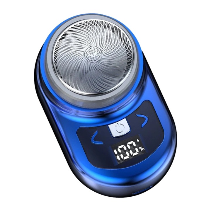 YANYXR mini hordozható elektromos borotva, sötétkék, 7.6x4.6x4.7cm, USB újratölthető