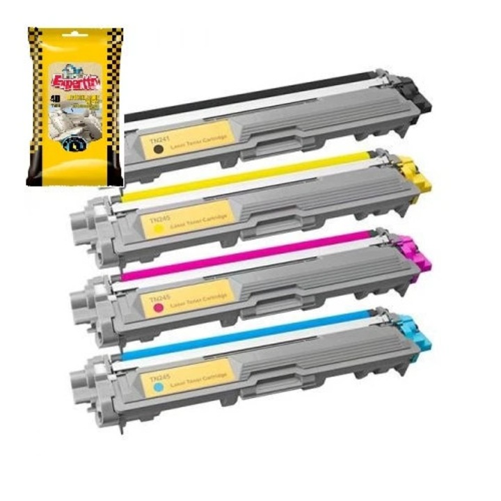 TN245 Set 4 Cartuse Toner Laser Brother Compatibil TN245/TN241 BK/C/M/Y 9100 pagini