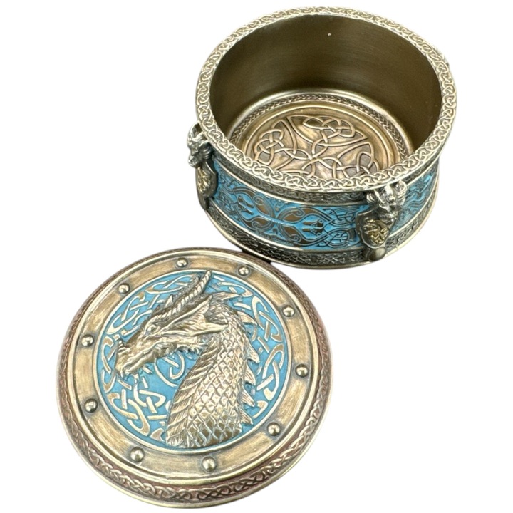 Cutie celtica cu statueta dragon Veronese WU77386A4, rasin, 9, 5 cm