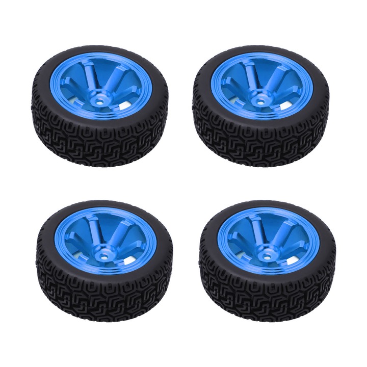 Set 4 anvelope cauciuc, Enforose, aliaj de aluminiu, 70mm, instalare simpla, pentru masini sport plate 1/10