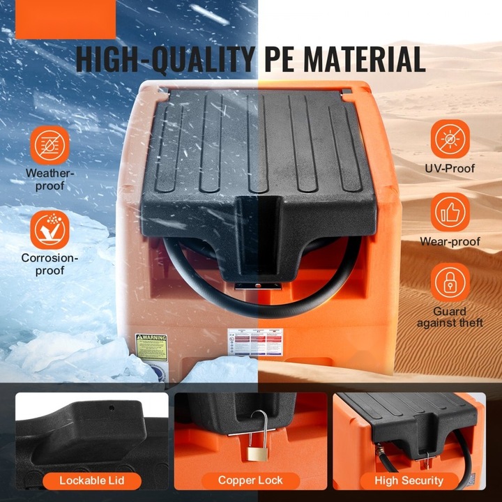 Rezervor portabil pentru motorina, 182L, sistem cu pompa de transfer 12V, statie de alimentare, Capacitate mare, Design compact