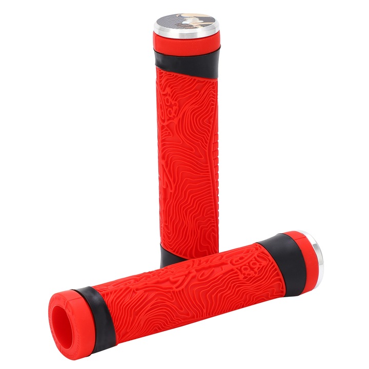 Mansoane bicicleta Enforose, model Gecko, 2 culori, dimensiune 130x30mm, set 2 mansoane cu stopper