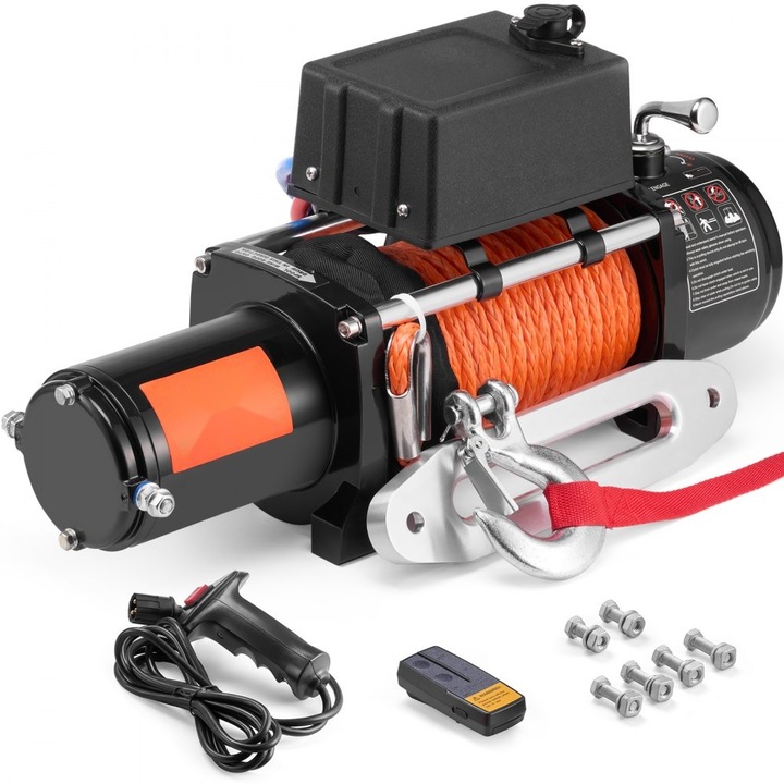 Troliu electric, model cu 12 straturi, 12V DC, capacitate ridicare 4536kg, cu motor