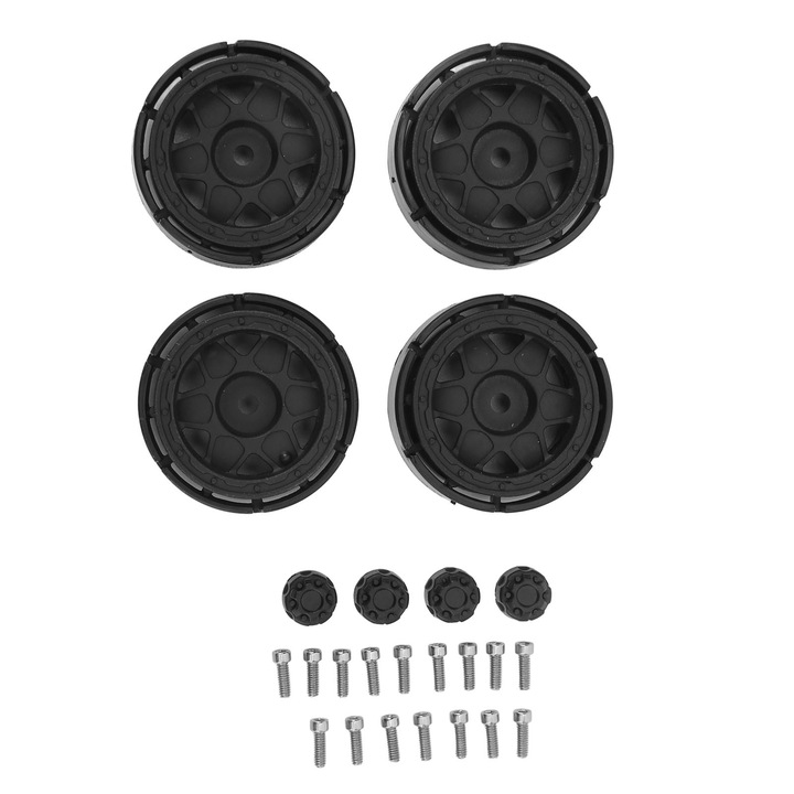 Set 4 butuci de roti SCX24, Enforose, 34x14mm, plastic, usor, rezistent la uzura, negru