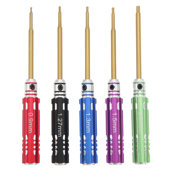 5 darabos Enforose hatszögletű csavarhúzó készlet, 0,9 mm-2,0 mm méretekkel, ergonomikus fogantyúval, RC hobbikhoz