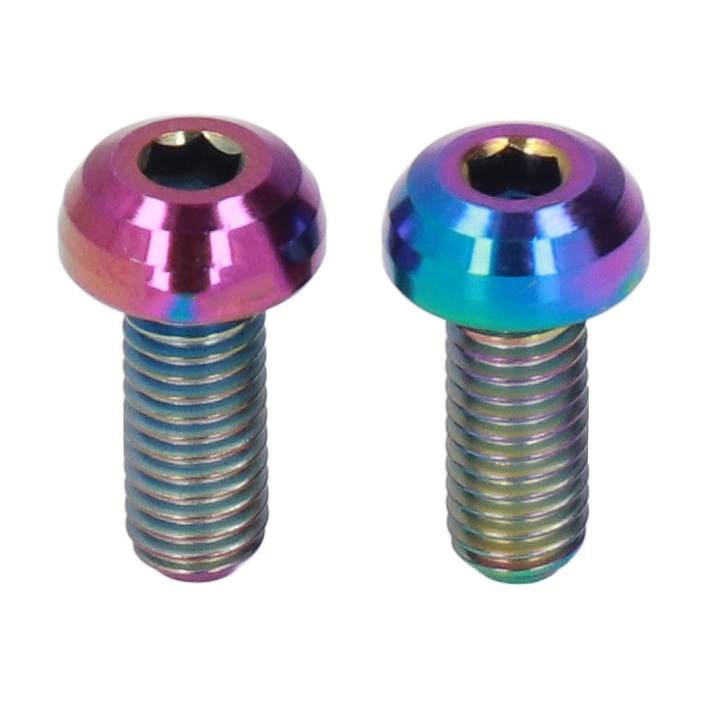 Set 2 suruburi pentru cusca sticle bicicleta, Enforose, M5x12mm, titan, colorat