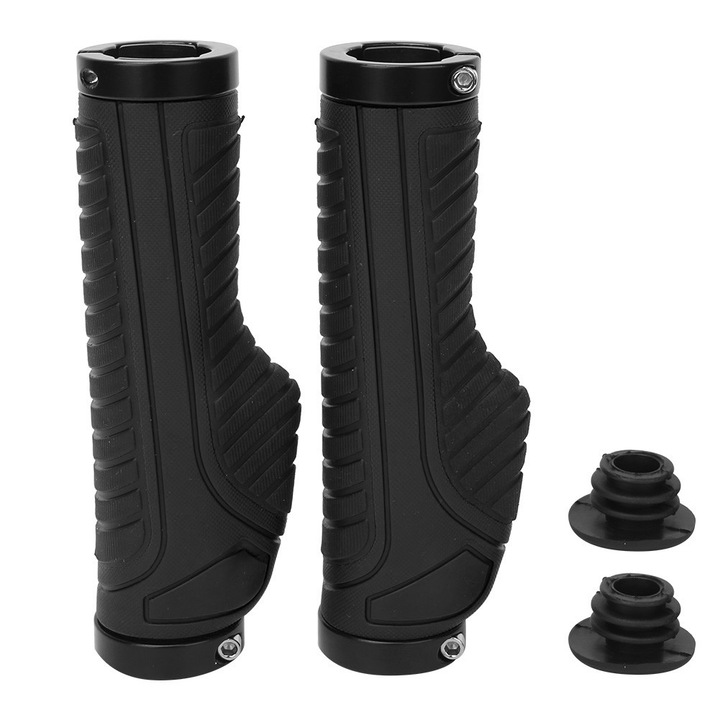 Mansoane bicicleta Enforose, set 2 buc, antiderapante, negru, rosu, albastru