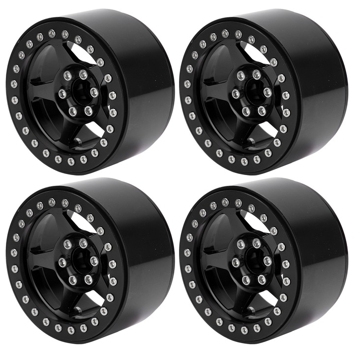 Set 4 roti Beadlock din aliaj de aluminiu, 65x38mm, pentru masini RC SCX10 90046, TRX4 D90, Enforose