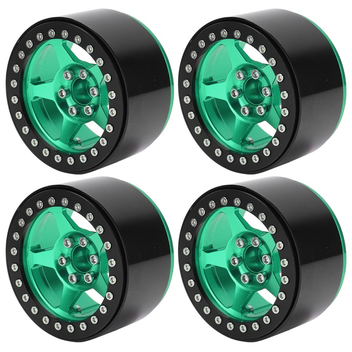 Set 4 roti Beadlock din aliaj de aluminiu, 65x38mm, pentru masini RC SCX10 90046, TRX4 D90, Enforose