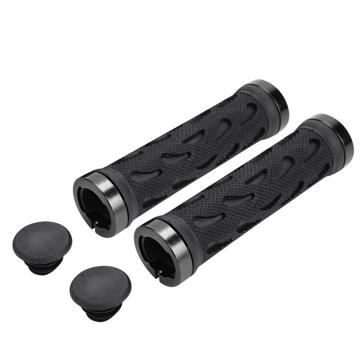 Mansoane bicicleta Enforose, set, material TPR, diametru 22.2mm, 13.5x3x3cm, negru