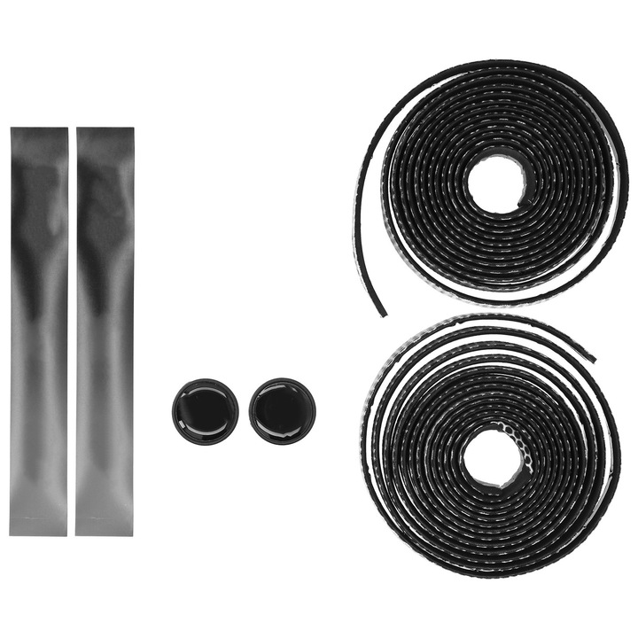Benzi pentru ghidon bicicleta, Enforose, antiderapante, set complet, alb-negru, 30mm x 2.65mm