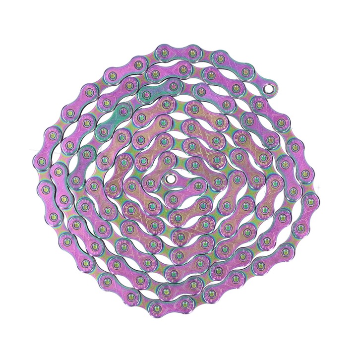 Lant bicicleta colorat Enforose 10 viteze, 329g, cu prindere magica