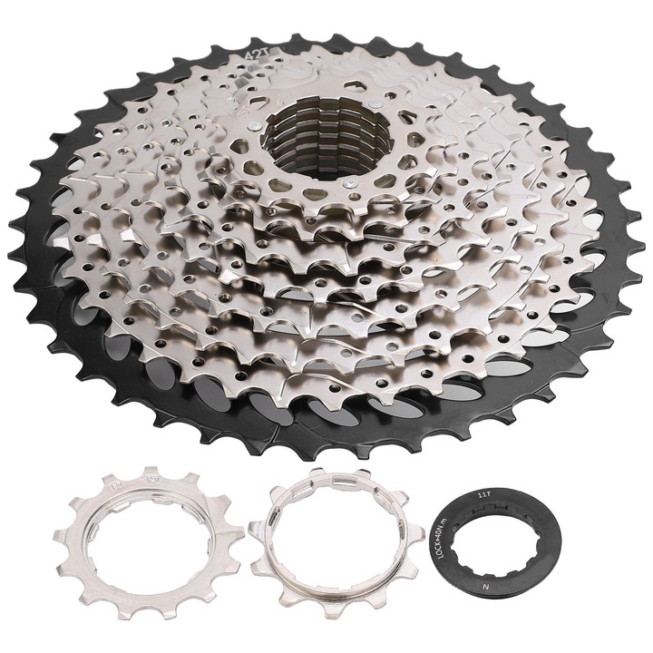 Pinion bicicletă Enforose 10 viteze 11-42T, set cu 2 roți dințate, oțel de înaltă rezistență