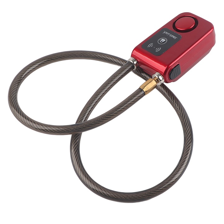 Blocare inteligenta cu alarma 105dB, Enforose, ABS si cupru, rosu, 80cm