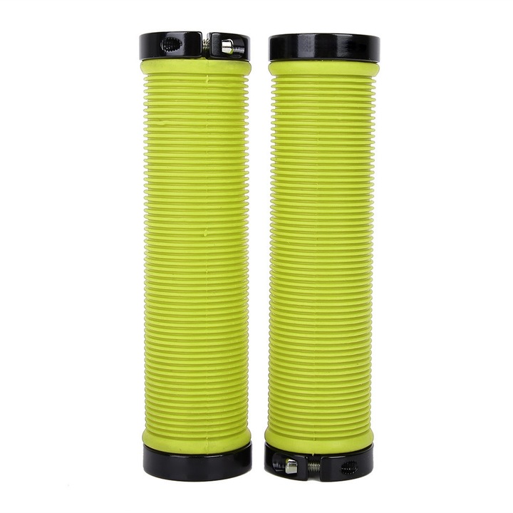 Manere de bicicleta Manere anti-alunecare Blocare pe manerele de ghidon pentru bicicleta de munte (verde)