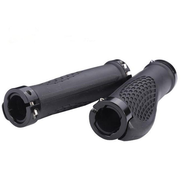 Mansoane bicicleta Enforose, set 1 pereche, antiderapante, design ergonomic, 12.8x3.3cm, negru