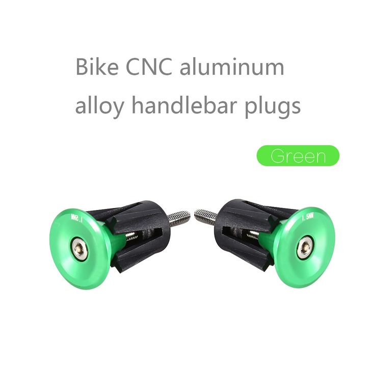 Mansoane bicicleta Enforose, capace manson, aluminiu, verde, set 1 pereche