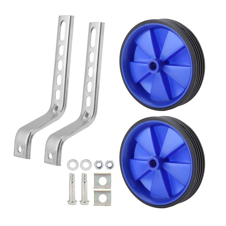 Комплект от 2 броя помощни колела за велосипеди 12-20", Enforose, сини, метални, лесни за инсталиране