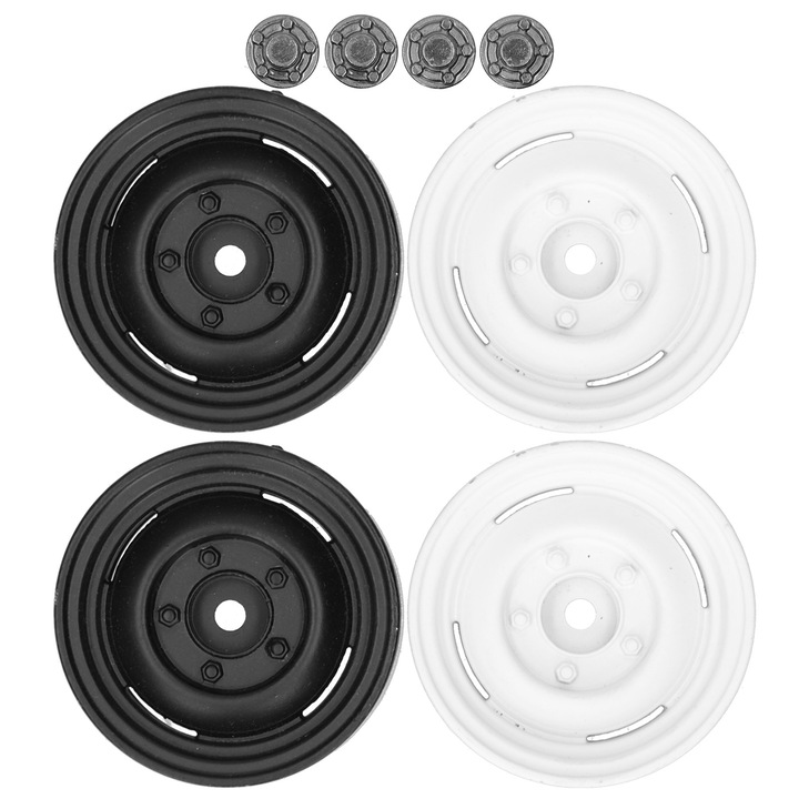 Set de butuci de roti RC Enforose, 4 buc, aliaj de zinc, negru, 54x27mm