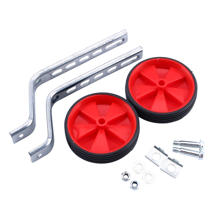 Стабилизатори за велосипеди Enforose, комплект 2 колела, червени, 12-20 инча, 24.4x19.9x2.5cm