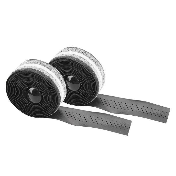 Mansoane bicicleta set, Enforose, ghidoline PU umeda, rezistenta la rupere, negru, 210cm