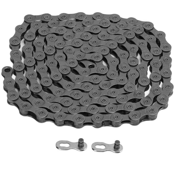 Lant bicicleta 9 viteze Enforose, 116 linkuri, otel aliat, design Z Bridge, cutie de depozitare