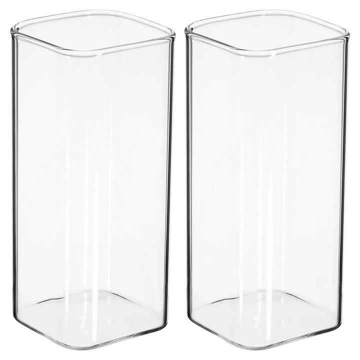 YANYXR 2 db átlátszó üveg pohár készlet, 400ml, 13.3x6x6cm