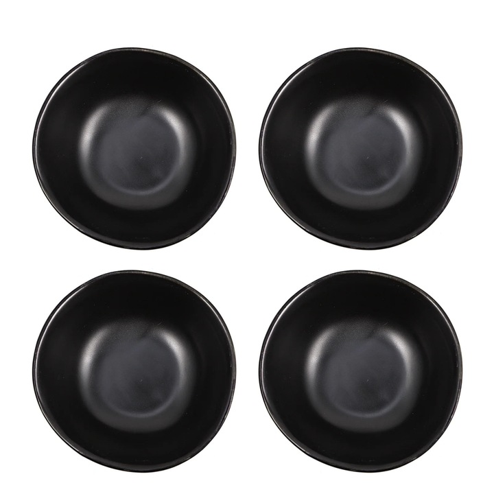 Set 4 boluri ceramice YANYXR, negre, 8.5x8x3cm, durabile, pentru condimente