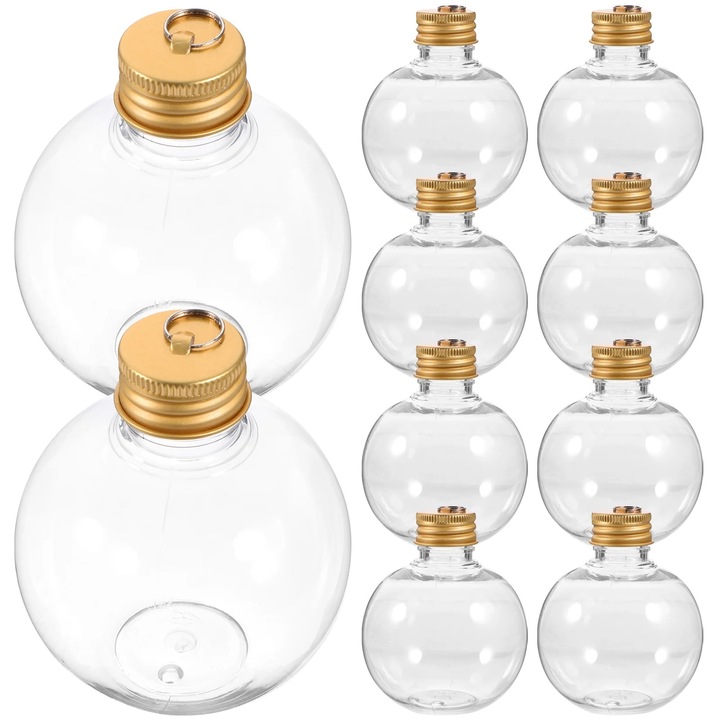 Üvegpalackok gyümölcsléhez, YANYXR, 150ml, PET, arany, 8x6.8x6.8cm, 10 darabos szett