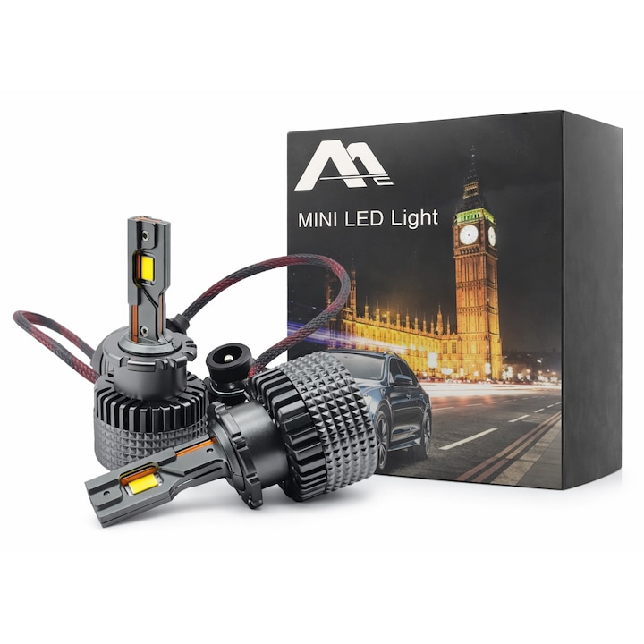 Set 2 Becuri Conversie LED MILARIS®, Ventilator de Mare Viteza, D2S, 110W, 11000lm, 6000K, Aluminiu, Plug and Play, Lumina Puternica si Performanta Ridicata, Calitate Premium