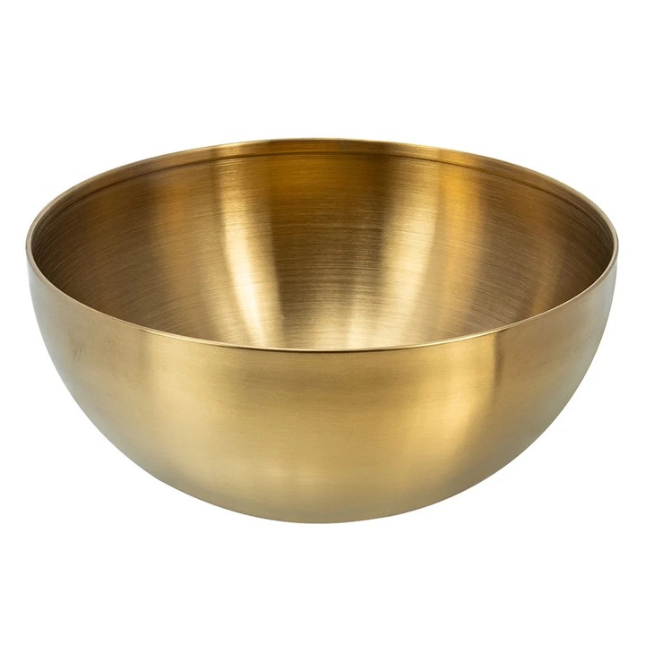 Bol pentru salata YANYXR, inox, auriu, 20x20x9cm