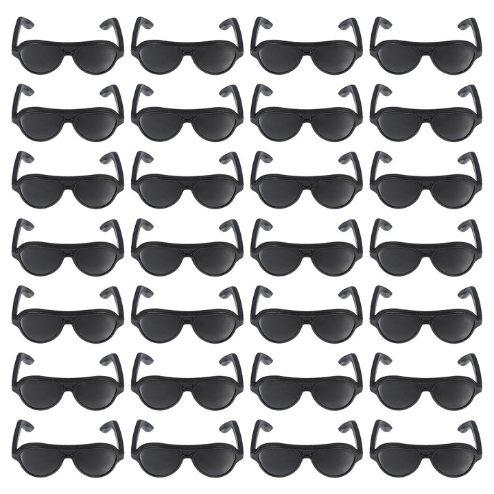 Set ochelari mini pentru papusi, negru, 3x2.6x1cm