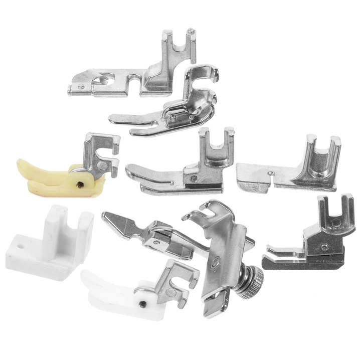 Piciorus pentru masina de cusut YANYXR BCS3109552, set piese presser foot interschimbabile pentru fermoar si quilting, aliaj/plastic, Multicolor