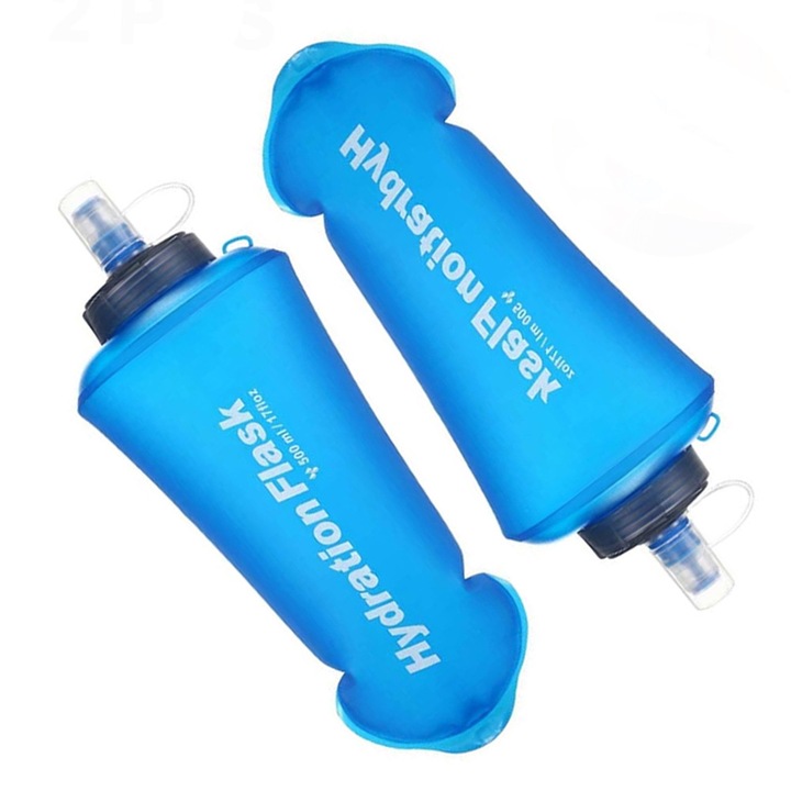 Sticla pliabila din material TPU, Enforose, supapa de debit mare, usoara, pentru alergare, drumetii, ciclism, alpinism