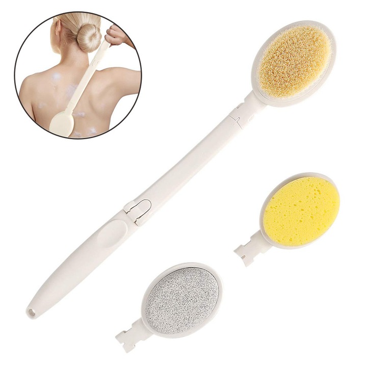 Комплект гъби за баня Enforose, 3 в 1, ергономичен дизайн, леки, за дълбоко почистване, подобряване на кръвообращението, многоцветни