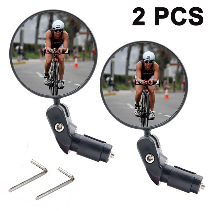 Oglinzi biciclete Enforose, durabile, rotire 360 grade, montare usoara, set