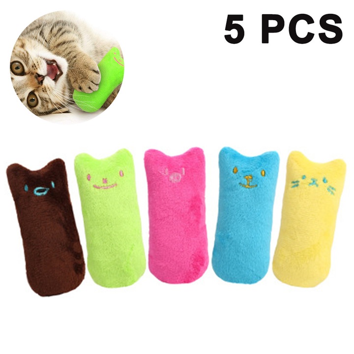 Играчки с коча билка, Интерактивни плюшени играчки за котки, 5 играчки за дъвчене с коча билка