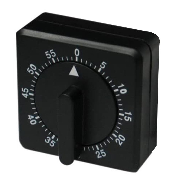 Timer mecanic Enforose, din inox, sunet alarma puternic, suport magnetic