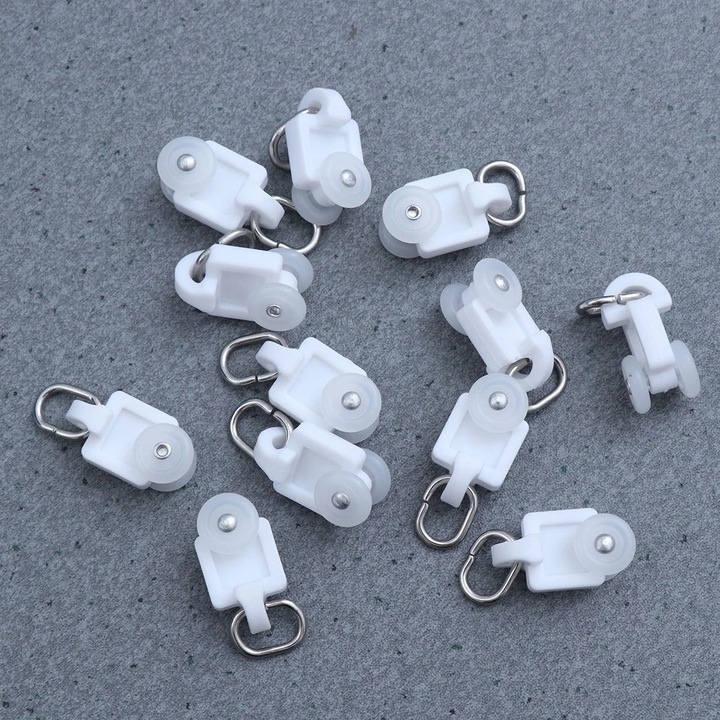 Accesorii perdele ZYBLSSBB, conectori PE inoxidabil, alb, 3.7x1.5x1cm, set 50 bucti