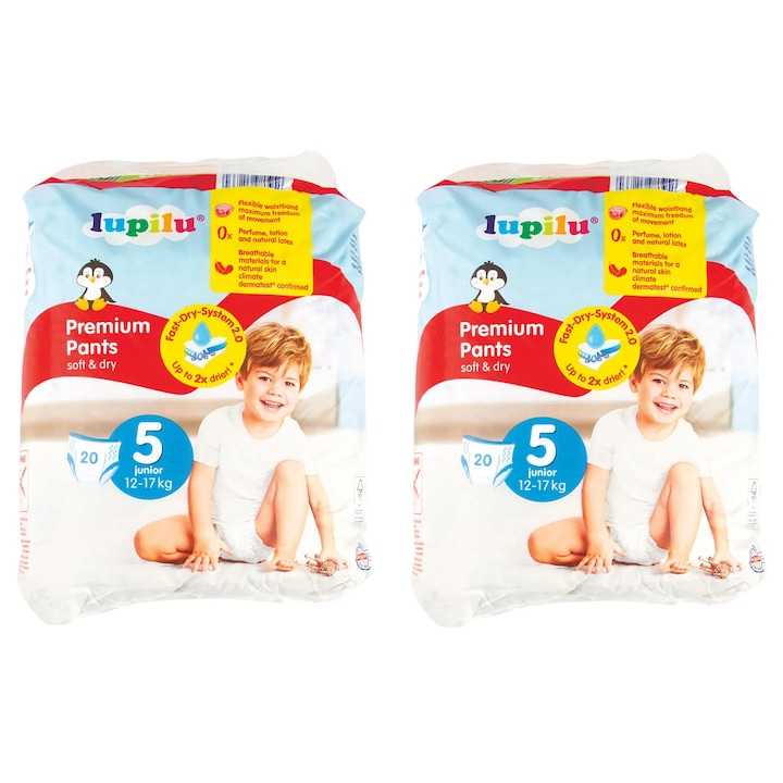 Пелени Lupilu Premium Pants Soft & Dry Pampers, 12-17 кг, размер 5, 40 части