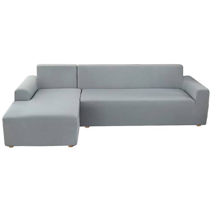 Калъф за секционен диван, Enforose, опушено сиво, 100x100см, устойчив на петна жакардов материал, лесен монтаж