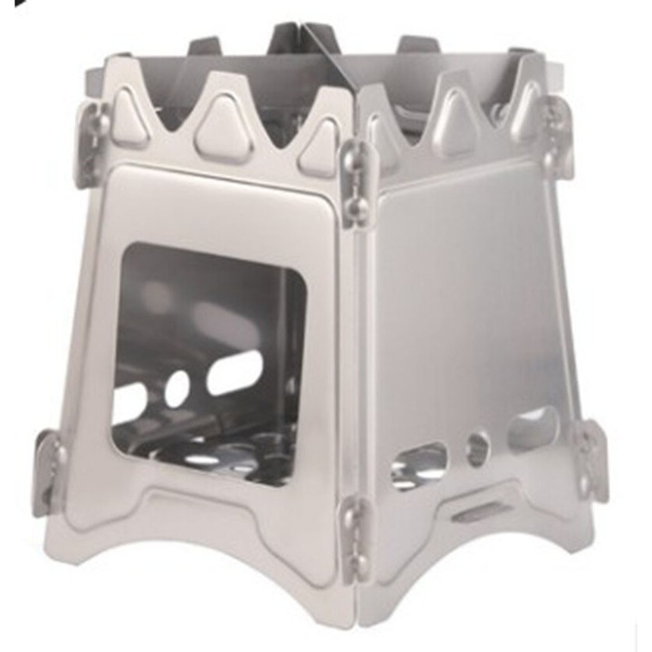 Soba portabila de camping cu lemne Enforose, din otel inoxidabil, usor de instalat, pentru camping, drumetii, picnic, gratar