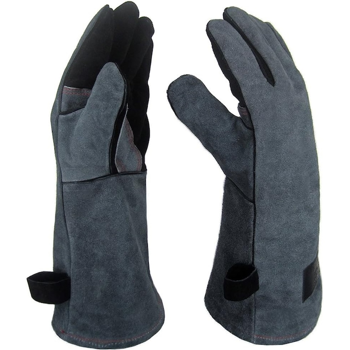 Enforose grill kesztyű, marhabőr, lángálló, sötét mahagóni színű, univerzális méret