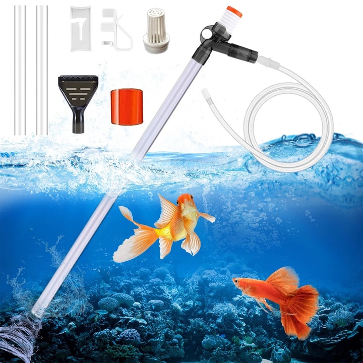 Aspirator acvariu multifunctional ZYBLSSBB, alb, 50x90cm, manual