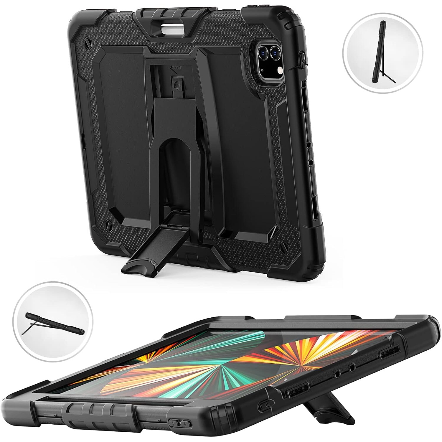 Husa pentru tableta, 11", pancerna, cu suport si loc pentru pix, negru
