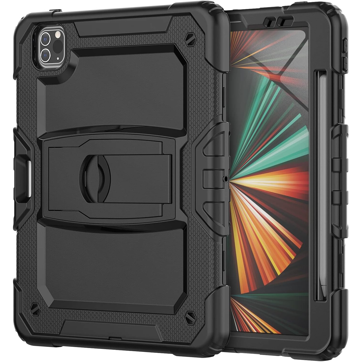 Husa pentru tableta, 11", pancerna, cu suport si loc pentru pix, negru