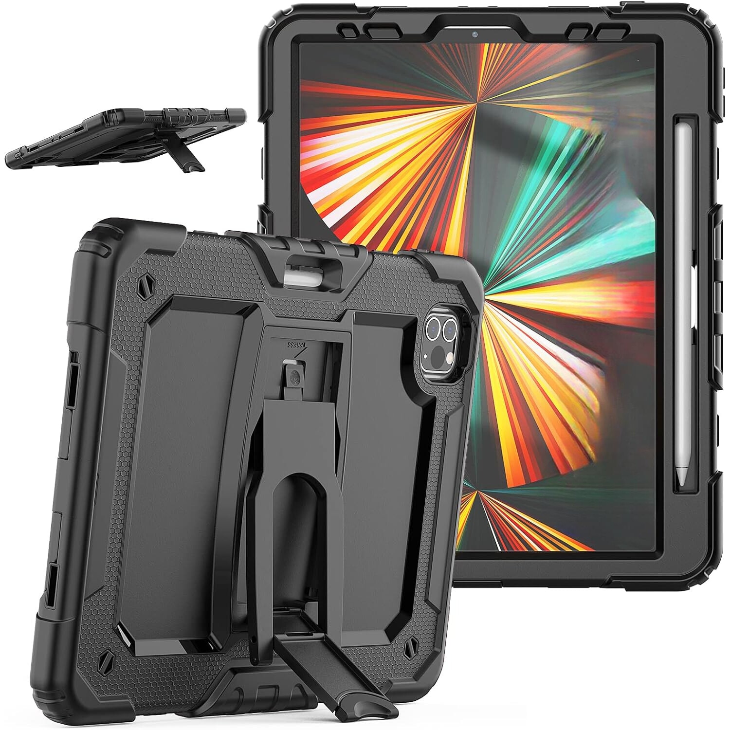 Husa pentru tableta, 11", pancerna, cu suport si loc pentru pix, negru